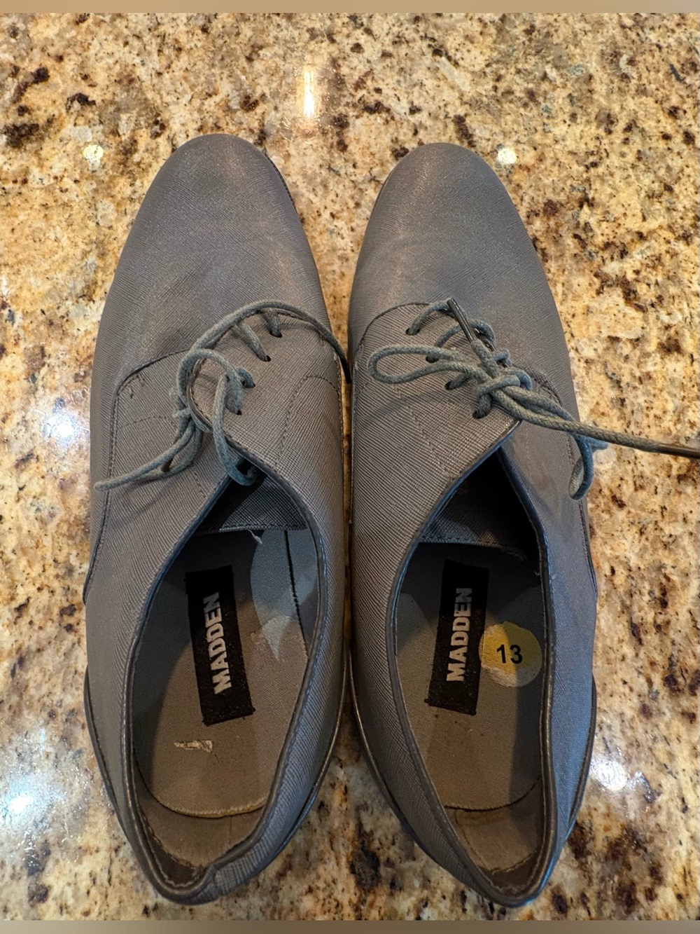 Steve Madden Men's Charcoal Gray Lace-Up Oxfords